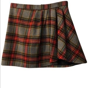 J.CREW PLAID MINI SKIRT WITH FLOUNCE SIZE 0